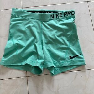 Nike Pro Women's Mint Green Athletic Shorts